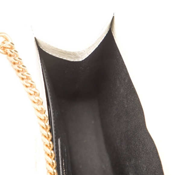 YSL Kate Small White Off Embossed Leather Flap Crossbody Bag Tassel Gold Chain - Picture 5 of 9
